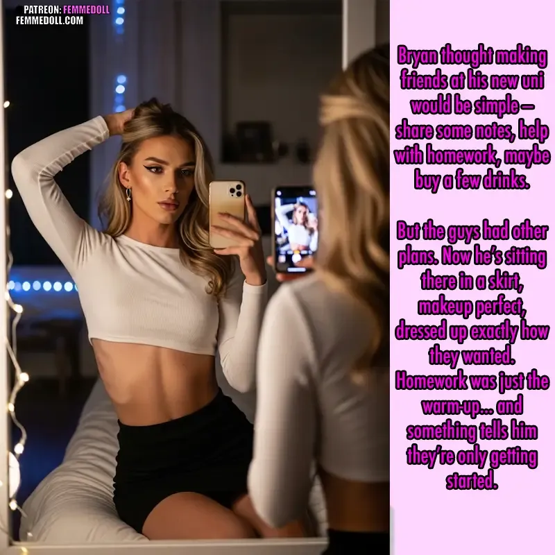 sissy at university caption story